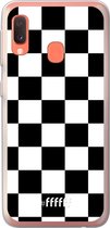 Samsung Galaxy A20e Hoesje Transparant TPU Case - Checkered Chique #ffffff