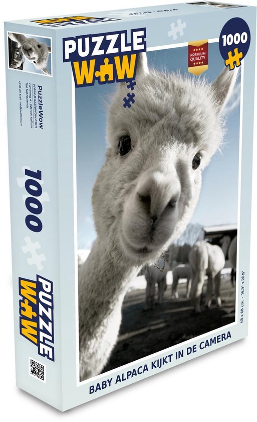 Puzzel Alpaca - Dier - Wit - Legpuzzel - Puzzel 1000 stukjes volwassenen |  bol.com