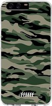 Huawei P10 Hoesje Transparant TPU Case - Woodland Camouflage #ffffff