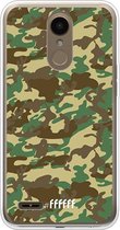 LG K10 (2018) Hoesje Transparant TPU Case - Jungle Camouflage #ffffff