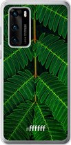 Huawei P40 Hoesje Transparant TPU Case - Symmetric Plants #ffffff