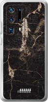 Huawei P40 Pro+ Hoesje Transparant TPU Case - Dark Golden Marble #ffffff