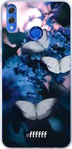 Honor 8X Hoesje Transparant TPU Case - Blooming Butterflies #ffffff
