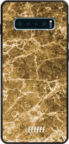 Samsung Galaxy S10 Plus Hoesje TPU Case - Gold Marble #ffffff