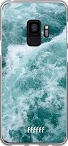 Samsung Galaxy S9 Hoesje Transparant TPU Case - Whitecap Waves #ffffff