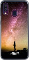 Samsung Galaxy A40 Hoesje Transparant TPU Case - Watching the Stars #ffffff