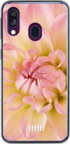 Samsung Galaxy A40 Hoesje Transparant TPU Case - Pink Petals #ffffff