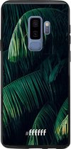 Samsung Galaxy S9 Plus Hoesje Transparant TPU Case - Palm Leaves Dark #ffffff