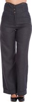 Banned Sassy 40's Broek Grijs Maat 4XL