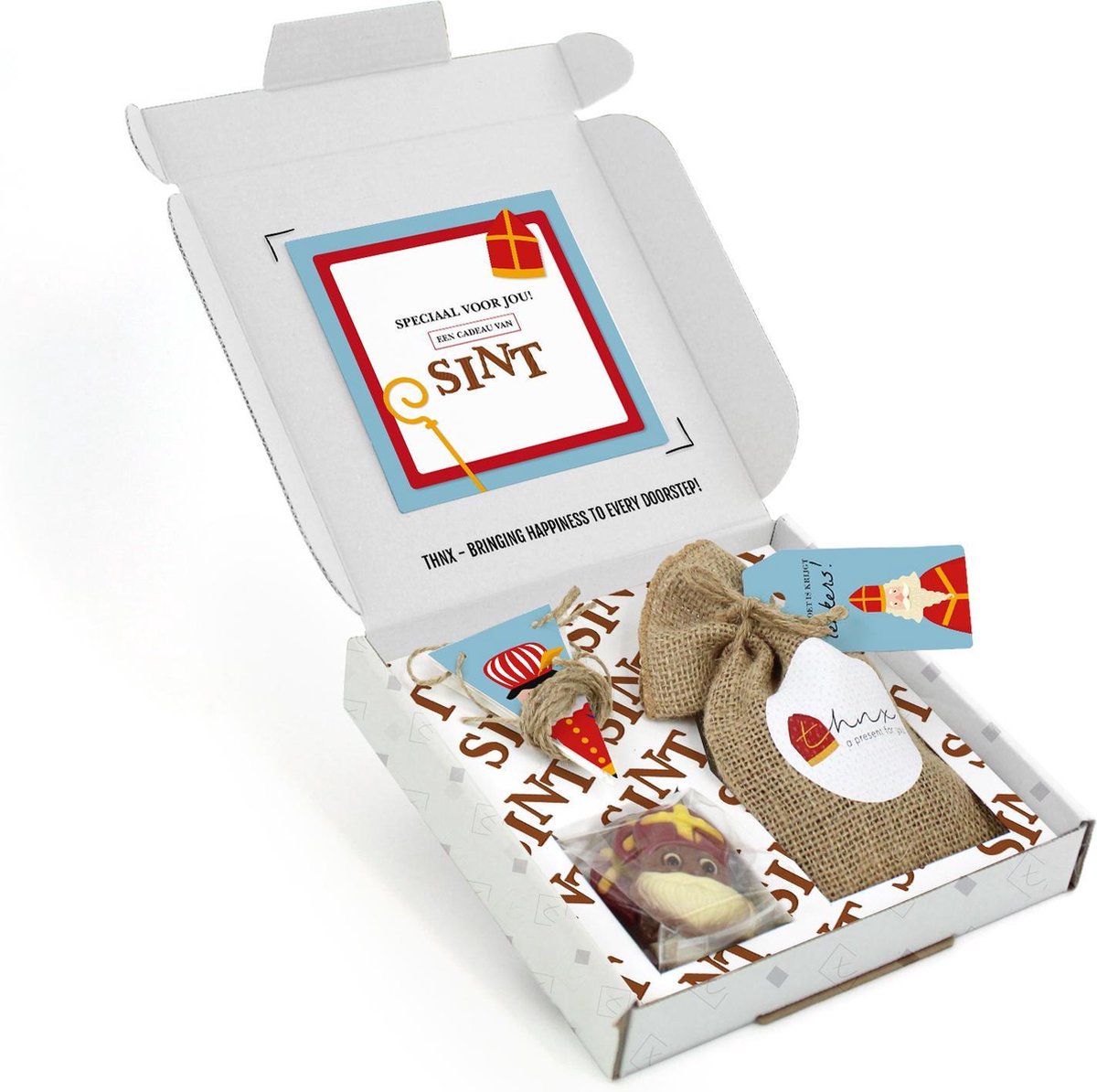 THNX Sinterklaas Cadeau - Pepernoten, Vlaggenlijn & Chocolade Cadeaupakket van Sint |