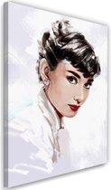 Schilderij Audrey Hepburn 3 , 2 maten , zwart wit ,Premium print