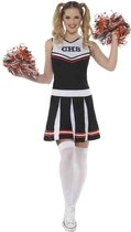 Smiffy's - Cheerleader Kostuum - Zwart Go Highschool Cheerleader - Vrouw - Zwart - Large - Carnavalskleding - Verkleedkleding