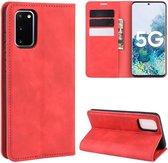 Samsung Galaxy S20 FE Hoesje Wallet Book Case Kunstleer Rood