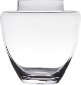 Transparante luxe stijlvolle vaas/vazen van glas 19 x 19 cm - Bloemen/boeketten vaas voor binnen gebruik