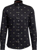 WE Fashion Heren slim fit overhemd met print -Maat S