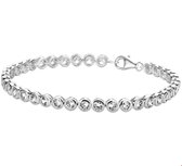 The Jewelry Collection Tennisarmband Zirkonia 4 mm - Zilver