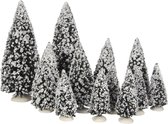Luville - Tree evergreen assorted 12 pieces - Kersthuisjes & Kerstdorpen