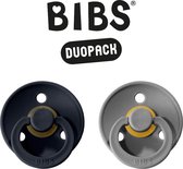 BIBS Fopspeen - Maat 2 (6-18 maanden) DUOPACK - Dark Denim & Smoke - BIBS tutjes - BIBS sucettes
