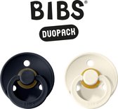 BIBS Fopspeen - Maat 2 (6-18 maanden) DUOPACK - Dark Denim & Ivory - BIBS tutjes - BIBS sucettes