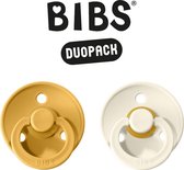 BIBS Fopspeen - Maat 2 (6-18 maanden) DUOPACK - Honey Bee & Ivory - BIBS tutjes - BIBS sucettes