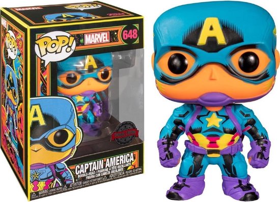 Funko Pop! Marvel: Black Light - Captain America - US Exclusive