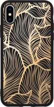 Design Backcover Color iPhone X / Xs hoesje - Golden Leaves