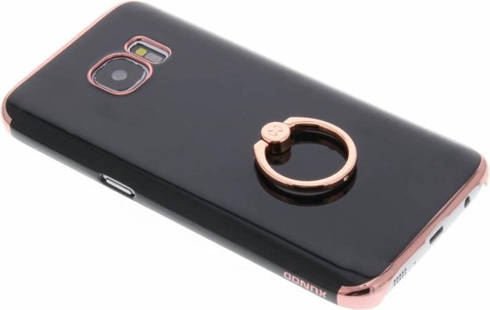 Rosé goud hardcase hoesje met ring voor de Samsung Galaxy S7 |