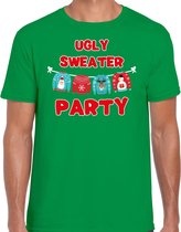 Ugly sweater party Kerstshirt / Kerst t-shirt groen voor heren - Kerstkleding / Christmas outfit M