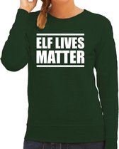 Elf lives matter Kerst sweater / Kersttrui groen voor dames - Kerstkleding / Christmas outfit XS