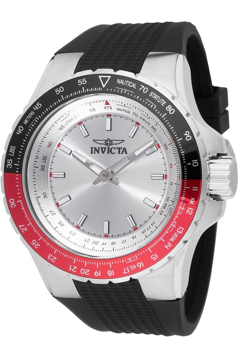 Invicta Aviator 49648 Heren Horloge - Waterdicht - Analoog - Quartz Uurwerk - Roestvrij Staal met zilveren Wijzerplaat - 50mm