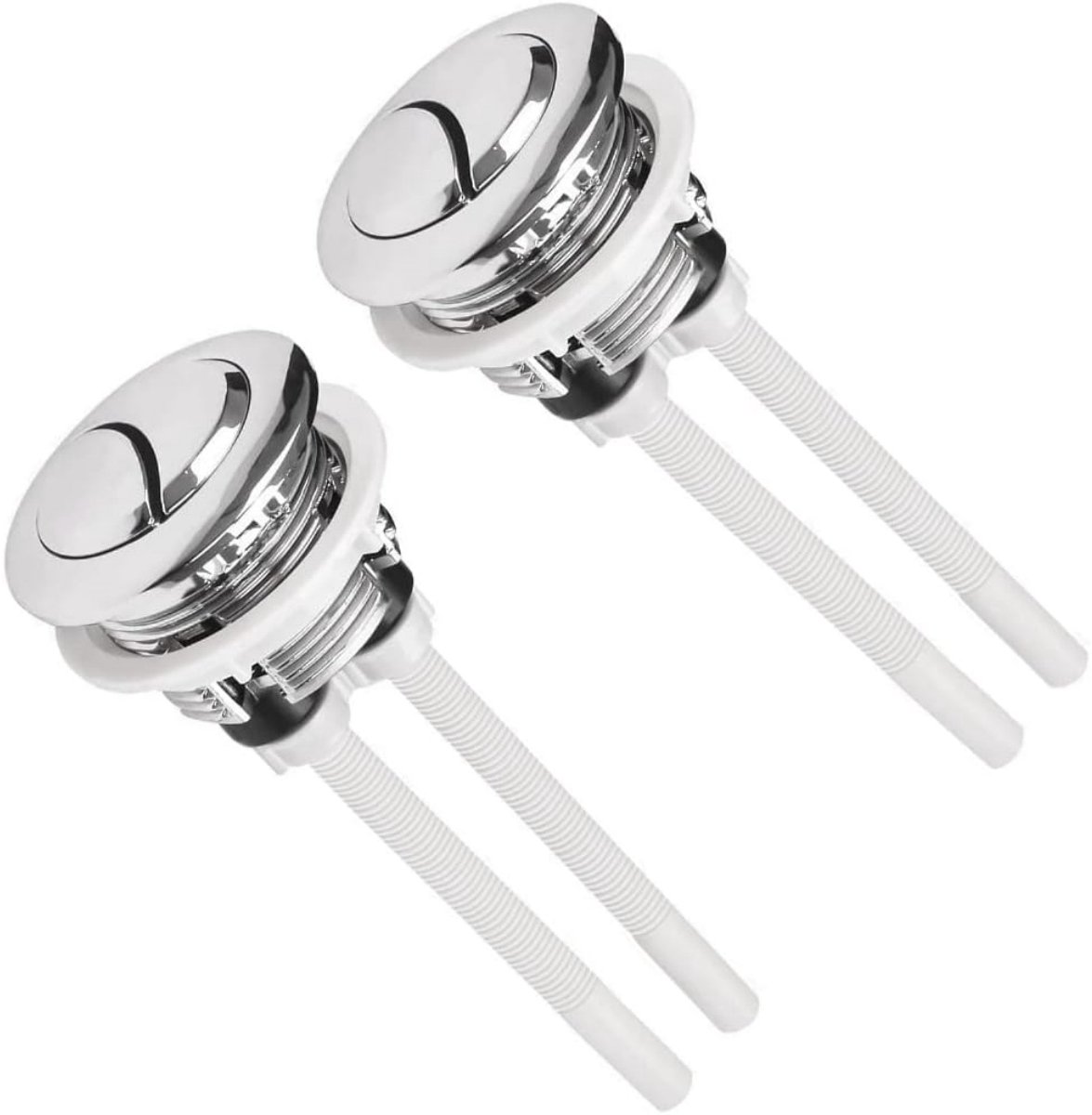 TOVBMUP 2 Stuks Spoelknoppen - Dual Flush WC Drukknoppen - Geschikt voor Spoelbakken - Eenvoudige Installatie Zonder Gereedschap - Kunststof - Diameter 38mm