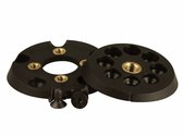 SOTECH tafelpootgarnituur TWIST'N TURN voor meubelpoten tot Ø 60 mm met M10 schroefdraad, unieke kantelfunctie in vijf standen: 0°, 5,5°, 10,5°, 13,5° en 15°