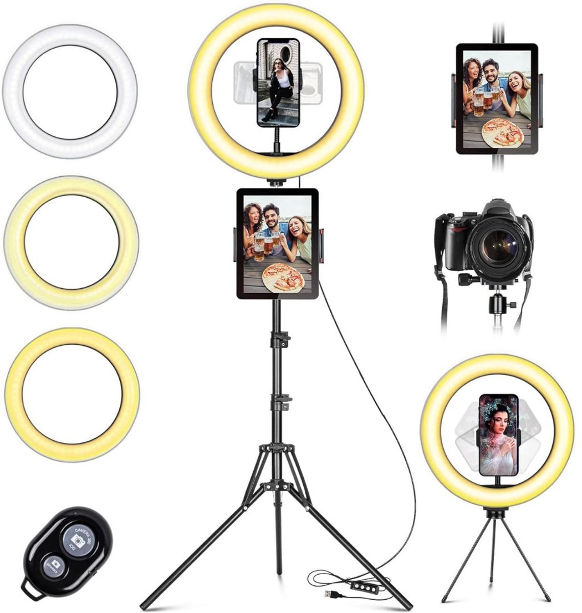 MKSS® Ringlamp met Statief - Ring Light - Verstelbaar - Led Verlichting