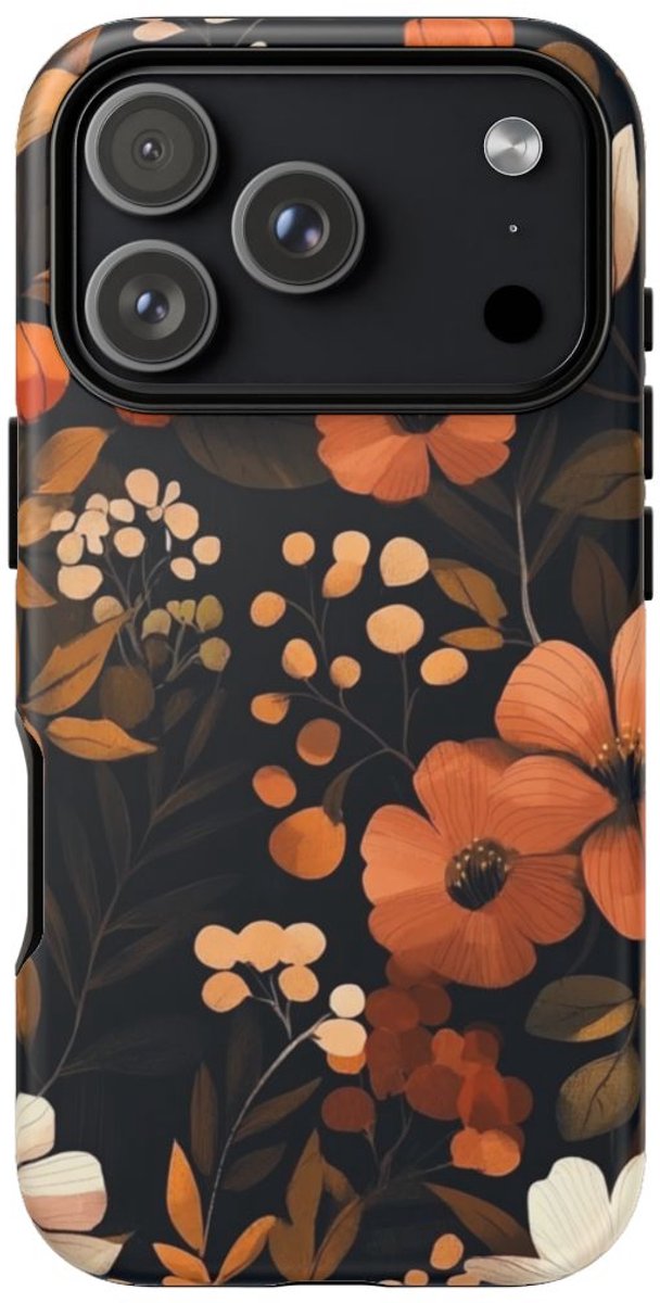 Herfstachtig Bloemenpatroon – Telefoonhoesje Geschikt voor iPhone 17 Pro