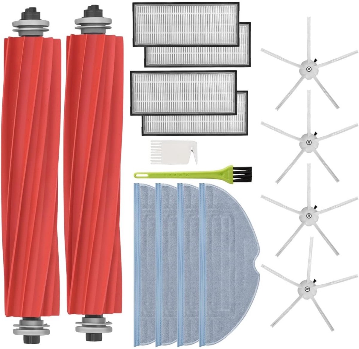 TOVBMUP 15 Stuks Stofzuigeronderdelen - Onderhoudsset voor Robotstofzuiger - Geschikt voor iRobot Roomba S7 - Siliconen Wisdoekhouder, Hoofdborstel, HEPA-filter en Zijborstels - Duurzame Siliconen Materialen