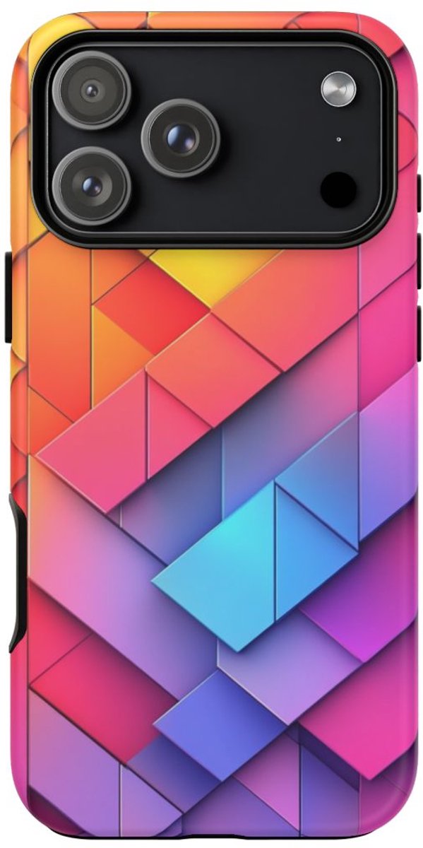 Kleurrijk Geometrisch Patroon – Telefoonhoesje Geschikt voor iPhone 17 Pro Max