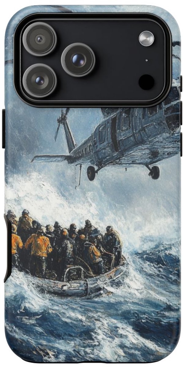 Helikopterredding Boven Woeste Zee – Telefoonhoesje Geschikt voor iPhone 17 Pro Max