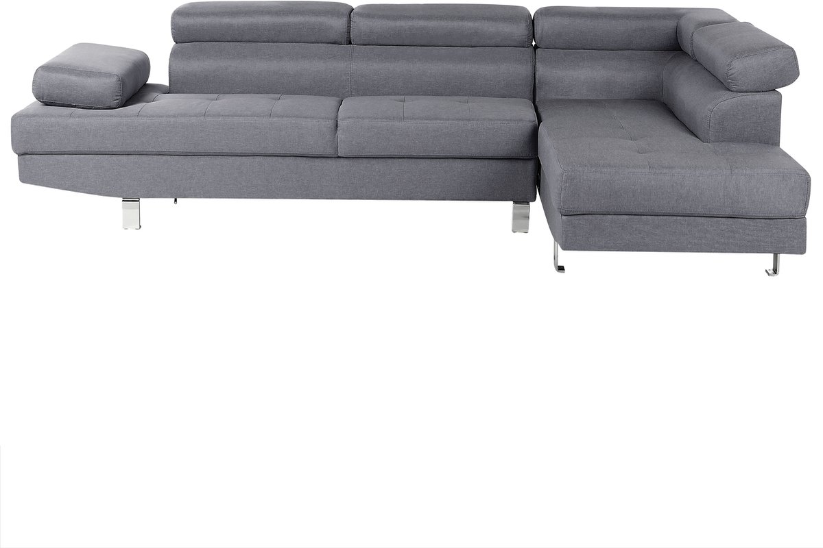 Beliani NORREA - Hoekbank - Grijs - Linkerzijde - 260 cm - Polyester