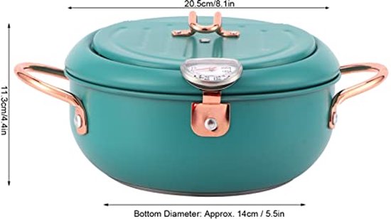 Yoshikawa Tempura Covered Deep Fryer with Thermometer Made in Japan SJ1024