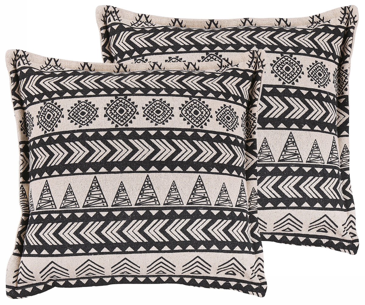 Beliani HENTEPE - Sierkussen set van 2 - Beige - 45 x 45 cm - Katoen