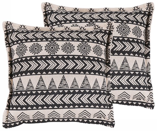 Beliani HENTEPE - Lot de 2 Sierkussen - beige - coton