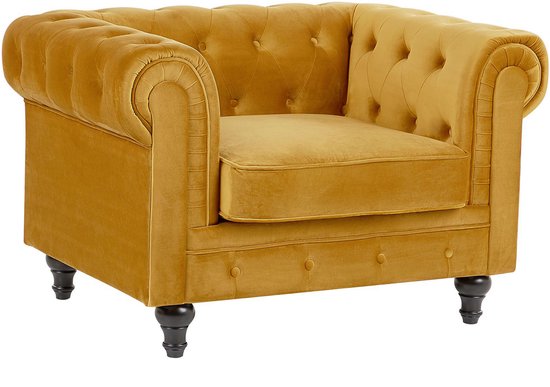 CHESTERFIELD - Chesterfield fauteuil - Goud - Fluweel