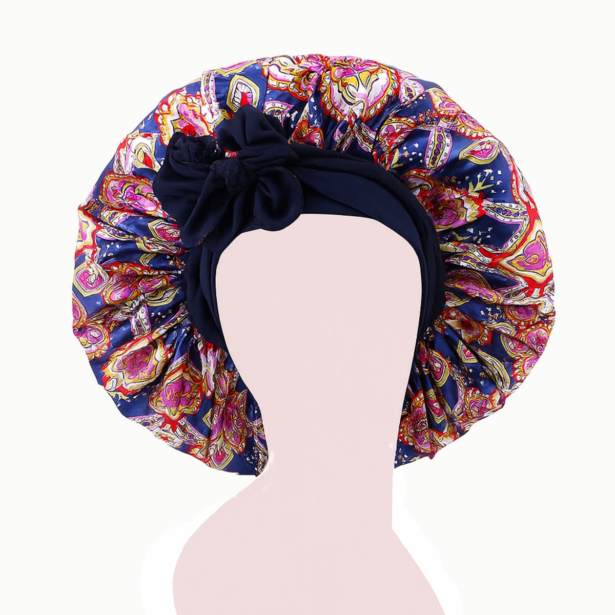 YUBBI Bonnet XL Slaapmuts - Elastische Hoofdband - Nachtmuts - Haarverzorging - Blauw