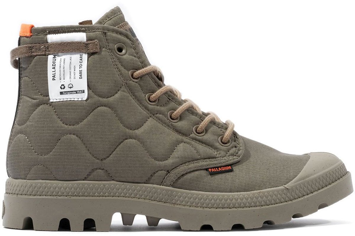 Palladium Pampa Re-quilted Laarzen Man Vrouw Olijf