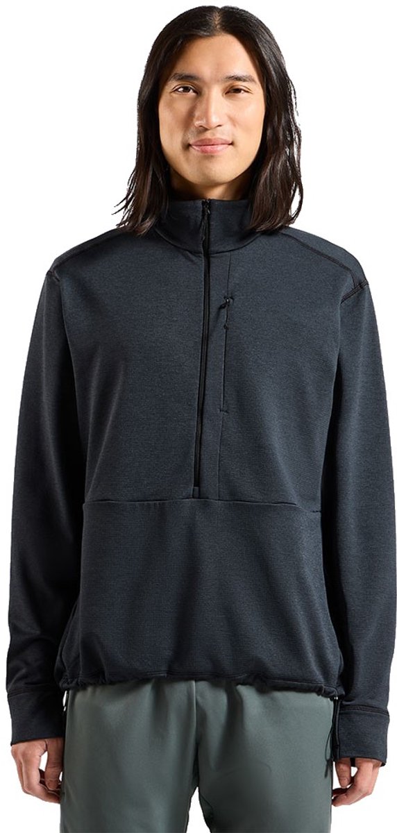Odlo Grid Fleece Met Halve Rits Man Zwart