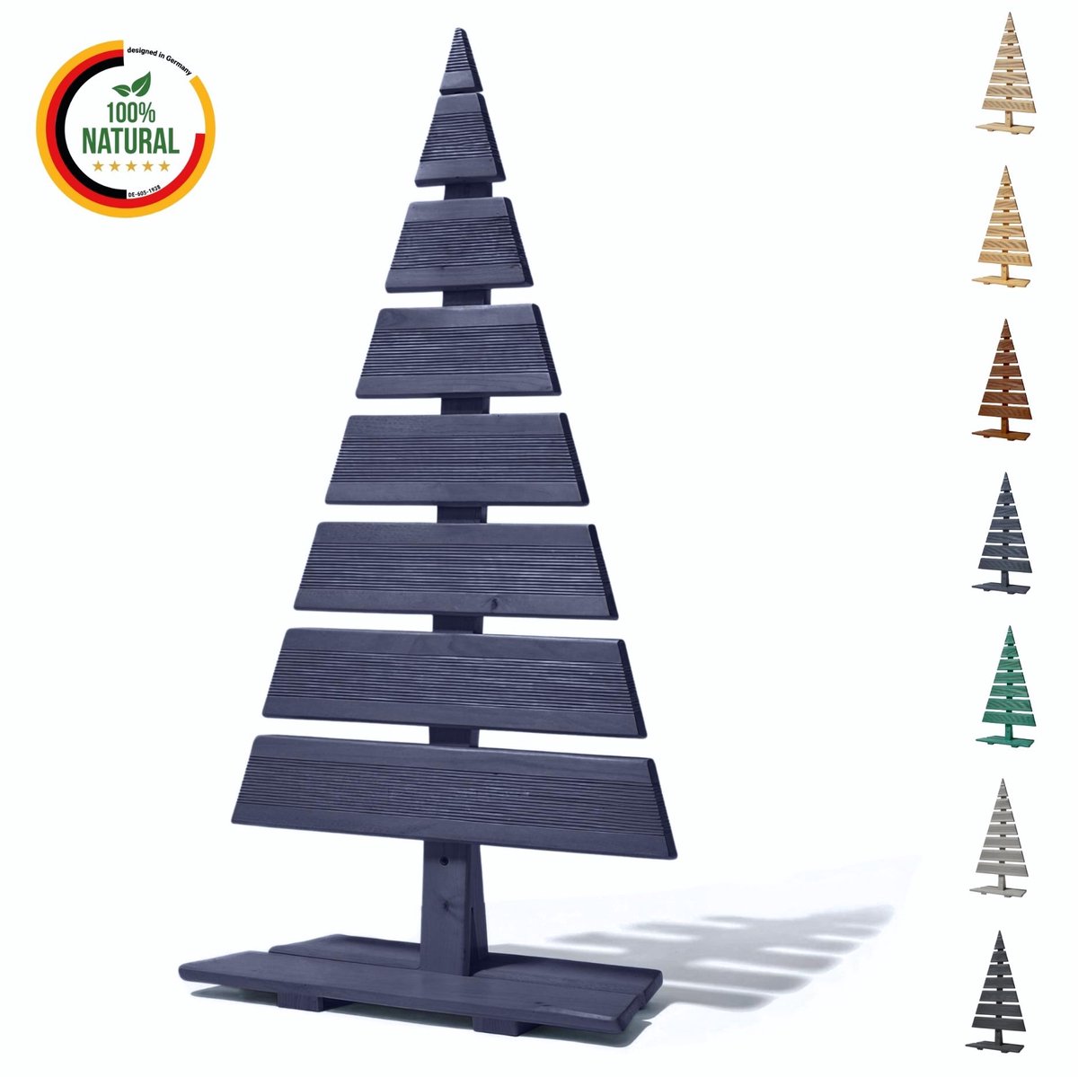 Floranica houten kerstboom natuurlijke den 90x45 cm kerstdecoratie grote houten boom van larikshout handgemaakt groot antraciet