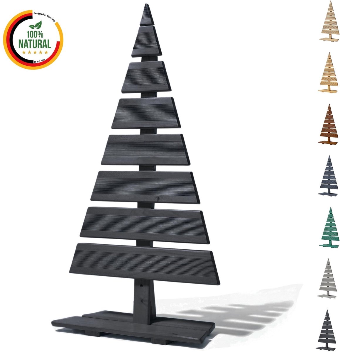 Floranica houten kerstboom natuurlijke den 90x45 cm kerstdecoratie grote houten boom van larikshout handgemaakt groot zwart