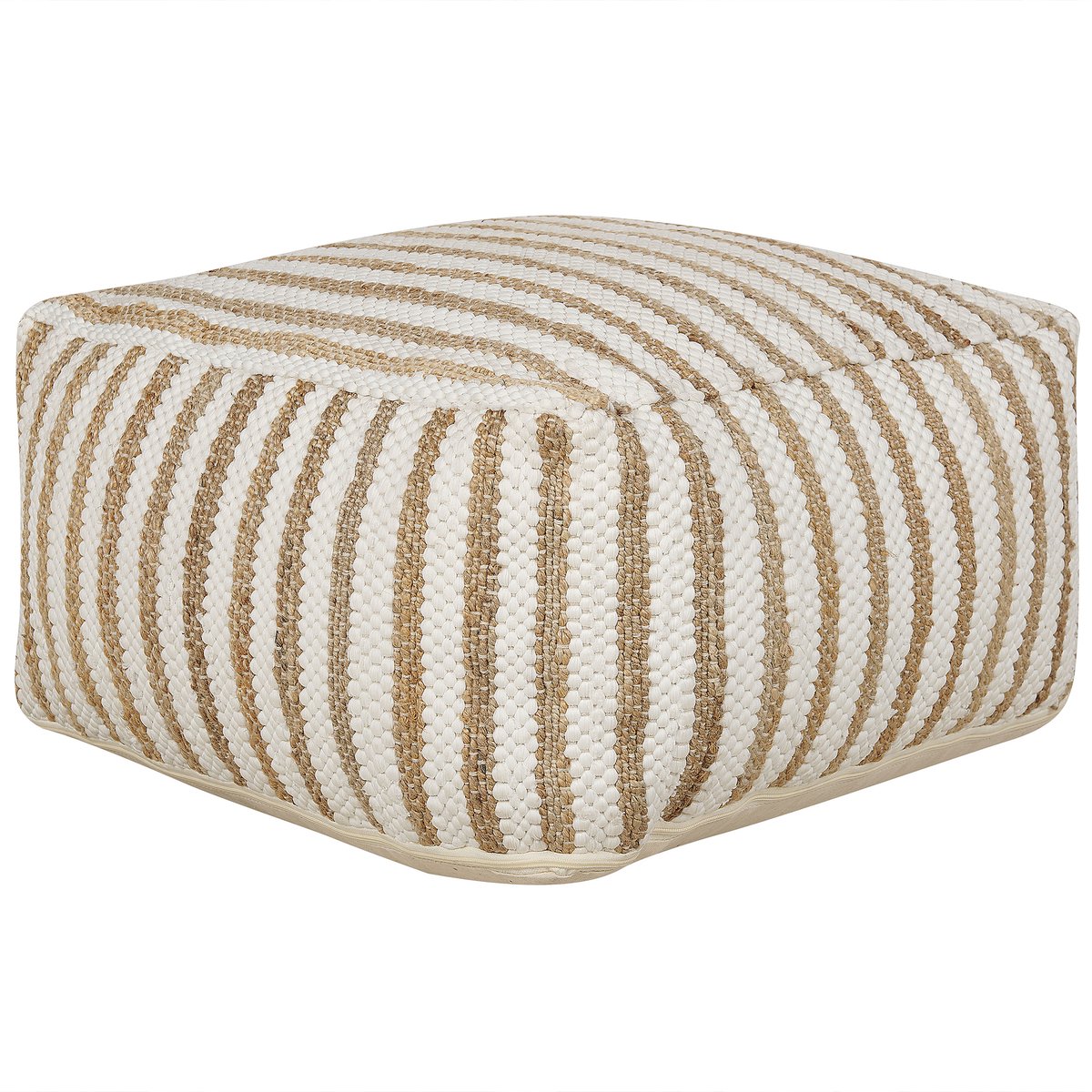 ALMATTI - Poef - Beige/Wit - Jute