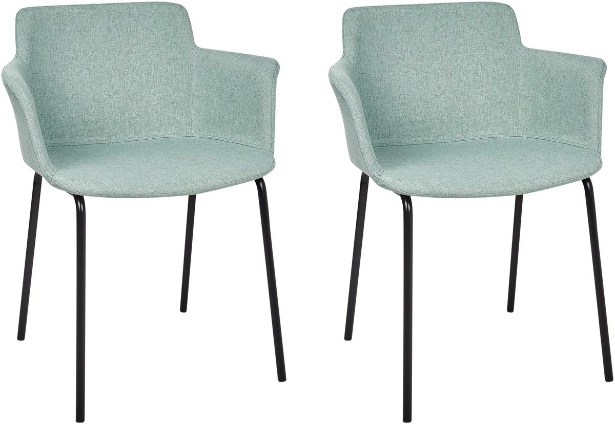 BELFIELD - Eetkamerstoel set van 2 - Mintgroen - Polyester