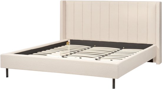 VILETTE - Lit double - Beige - 180 x 200 cm - Bouclé